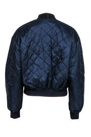 Current Boutique-Vince - Maroon & Navy Reversible Bomber Jacket Sz M