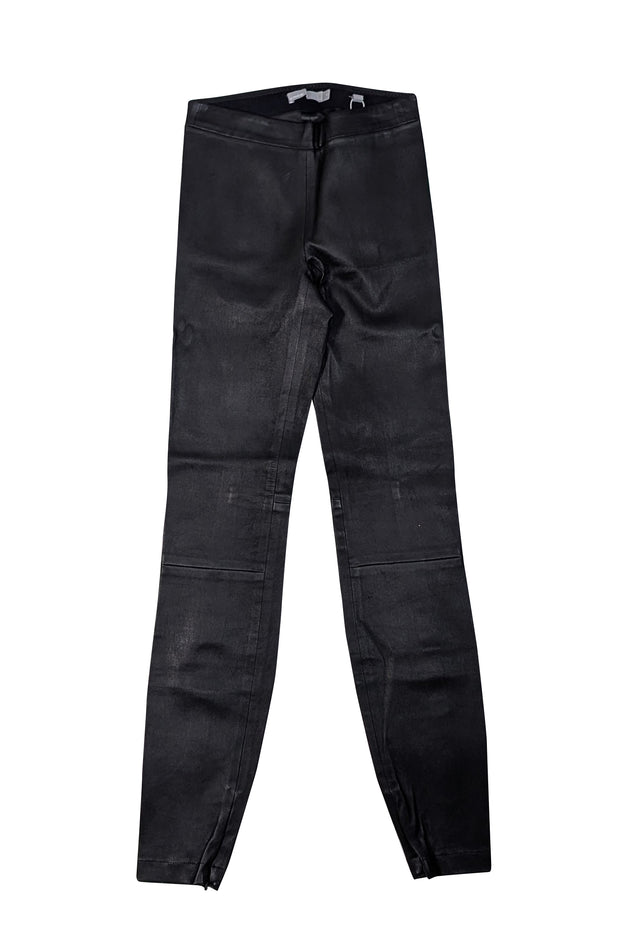 Vince - Black Lamb Leather Seamed Leggings Sz XS - Current Boutique