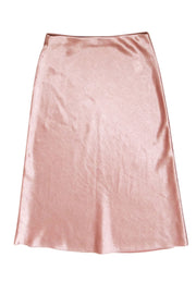 Current Boutique-Vince - Peach Satin Midi Slip Skirt Sz M
