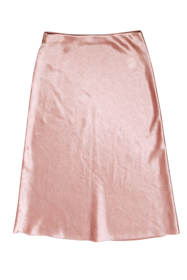 Current Boutique-Vince - Peach Satin Midi Slip Skirt Sz M