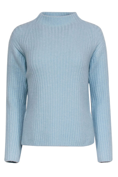 Current Boutique-Vince - Pastel Blue Ribbed Mock Neck Sweater Sz S