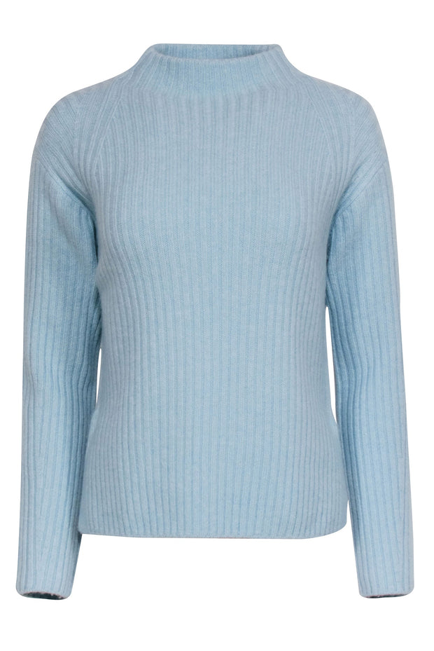 Current Boutique-Vince - Pastel Blue Ribbed Mock Neck Sweater Sz S
