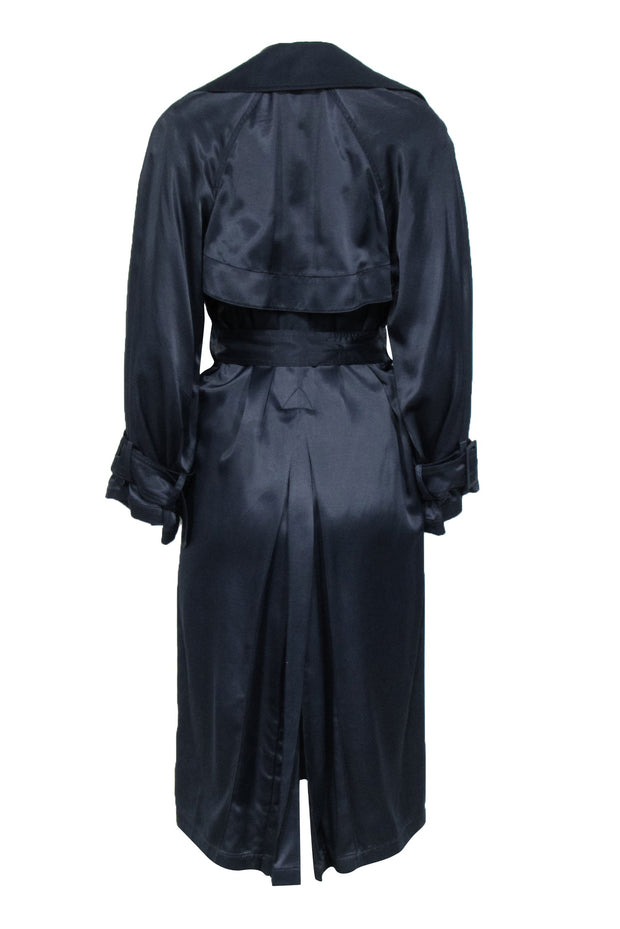 Current Boutique-Vince - Navy Satin Trench Coat Sz XS