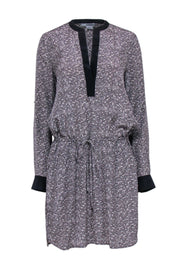 Current Boutique-Vince - Black & Grey Geo Print Drawstring Dress Sz M