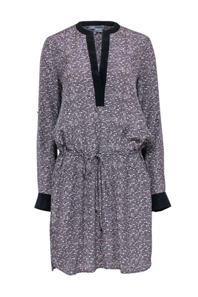 Current Boutique-Vince - Black & Grey Geo Print Drawstring Dress Sz M