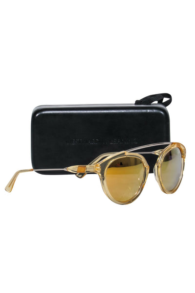 Current Boutique-Westward Leaning - Yellow Lens & Gold Frame Sunglasses