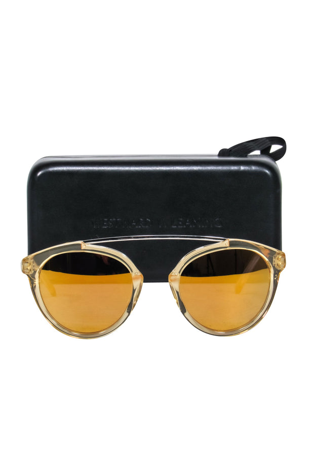 Current Boutique-Westward Leaning - Yellow Lens & Gold Frame Sunglasses