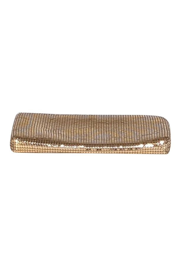 Whiting & Davis - Gold Chain Metal Metallic Mini Clutch - Current Boutique
