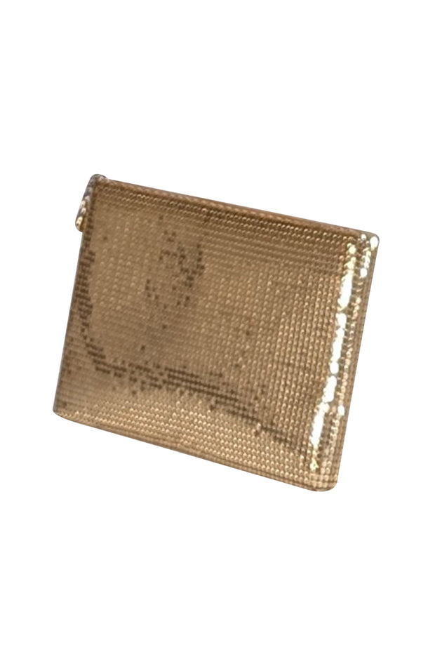 Whiting & Davis - Gold Chain Metal Metallic Mini Clutch - Current Boutique