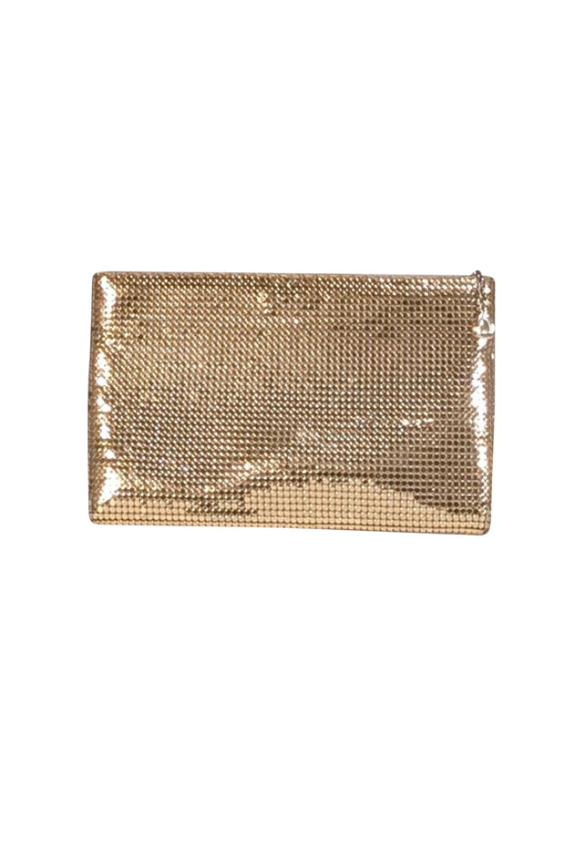 Whiting & Davis - Gold Chain Metal Metallic Mini Clutch - Current Boutique
