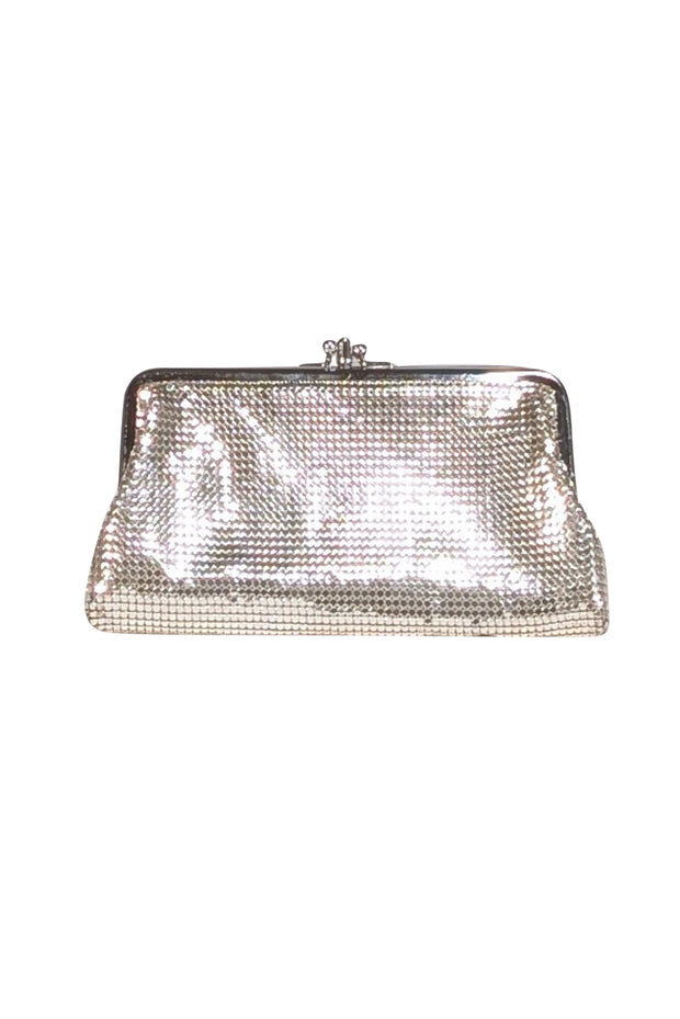 Whiting & Davis - Silver Chain Metal Metallic Mini Clutch Bag - Current Boutique