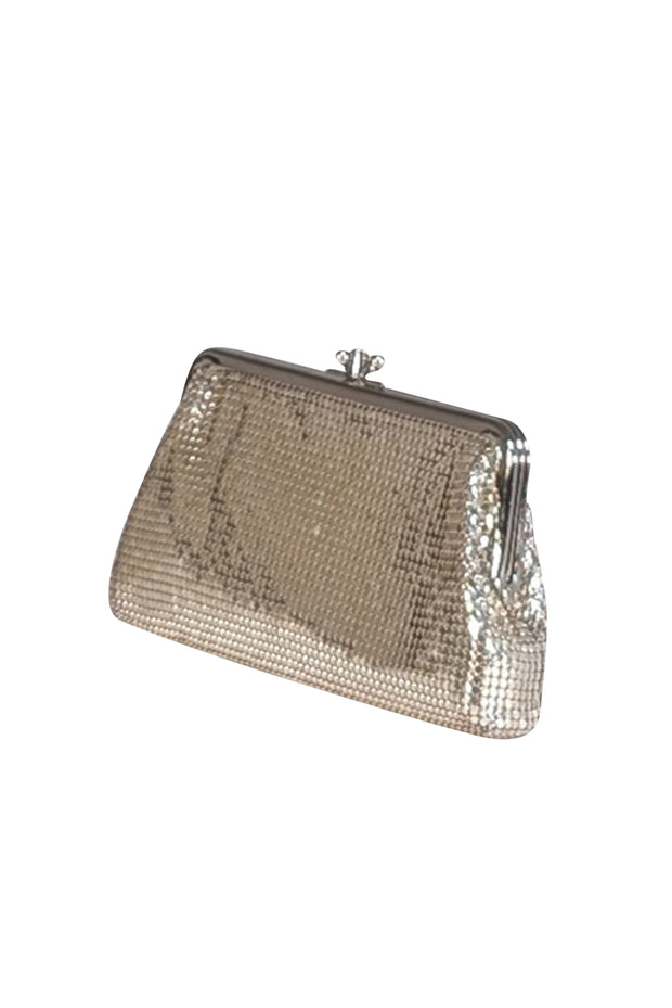Whiting & Davis - Silver Chain Metal Metallic Mini Clutch Bag - Current Boutique