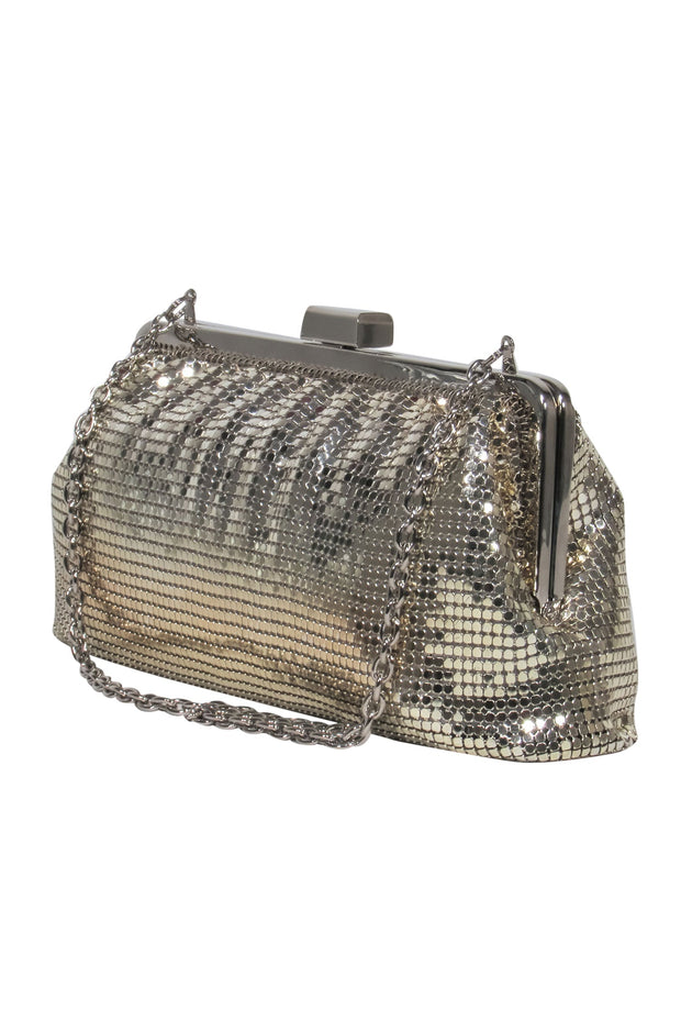Current Boutique-Whiting & Davis - Silver & Gold Iridescent Chainmail Coin Purse