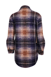 Current Boutique-Wilfred - Navy, Tan, & Cream Plaid Shacket Sz XS
