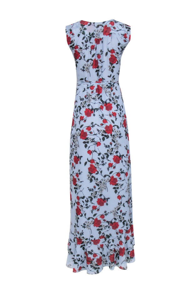 Current Boutique-Yumi Kim - Blue w/ Red Froral Print Wrap Maxi Dress Sz XS