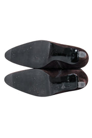 Current Boutique-Yves Saint Laurent - Brown Suede w/ Fur Ankle Trim Sz 7.5
