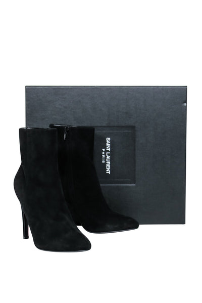 Current Boutique-Saint Laurent - Black Suede Booties Sz 8.5