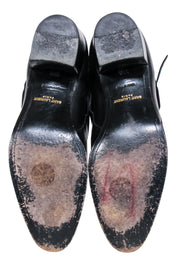 Current Boutique-Yves Saint Laurent - Black Leather Ankle Strap Boots Sz 8.5