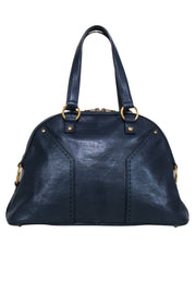 Current Boutique-Yves Saint Laurent - Navy Leather Barrel Handbag