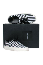 Current Boutique-Saint Laurent - Black & White Stripe Low Top Sneaker Sz 7.5