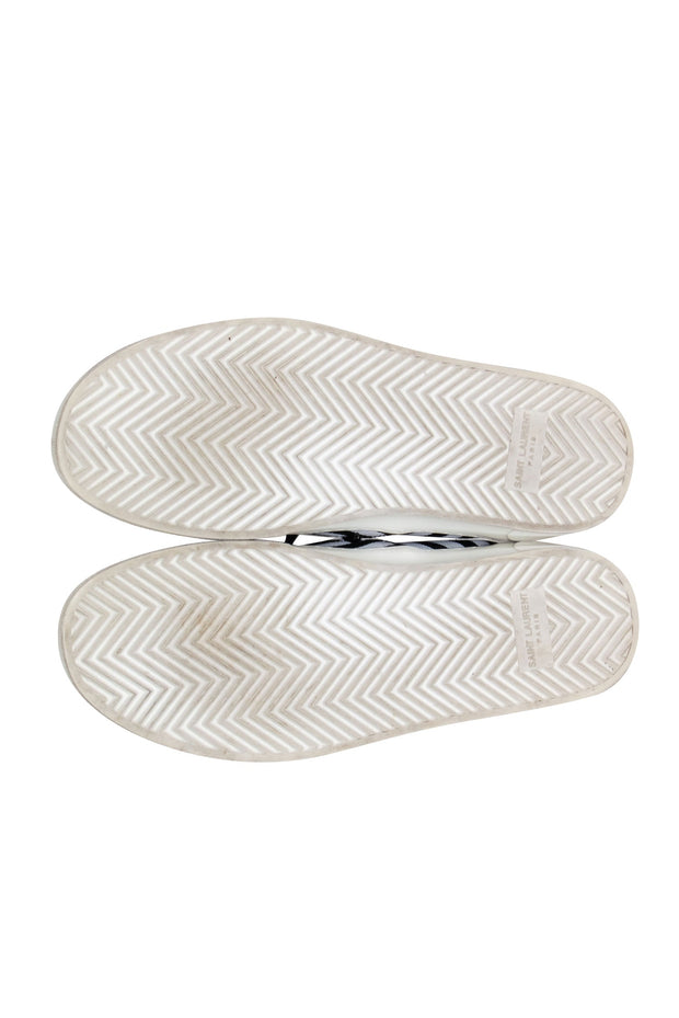 Current Boutique-Saint Laurent - Black & White Stripe Low Top Sneaker Sz 7.5
