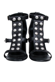 Current Boutique-Yves Saint Laurent - Black Studded Front Strappy Pumps Sz 11