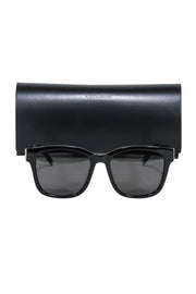 Current Boutique-Yves Saint Laurent - Black Square Sunglasses w/ Logo Side Detail