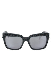 Current Boutique-Yves Saint Laurent - Black w/ Glitter print Detail Square Sunglasses