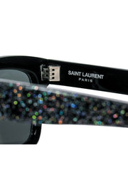 Current Boutique-Yves Saint Laurent - Black w/ Glitter print Detail Square Sunglasses