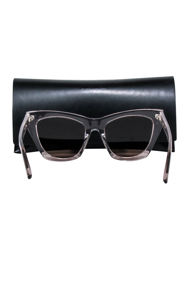 Current Boutique-Yves Saint Laurent - Grey Transparent Cate Eye Sunglasses