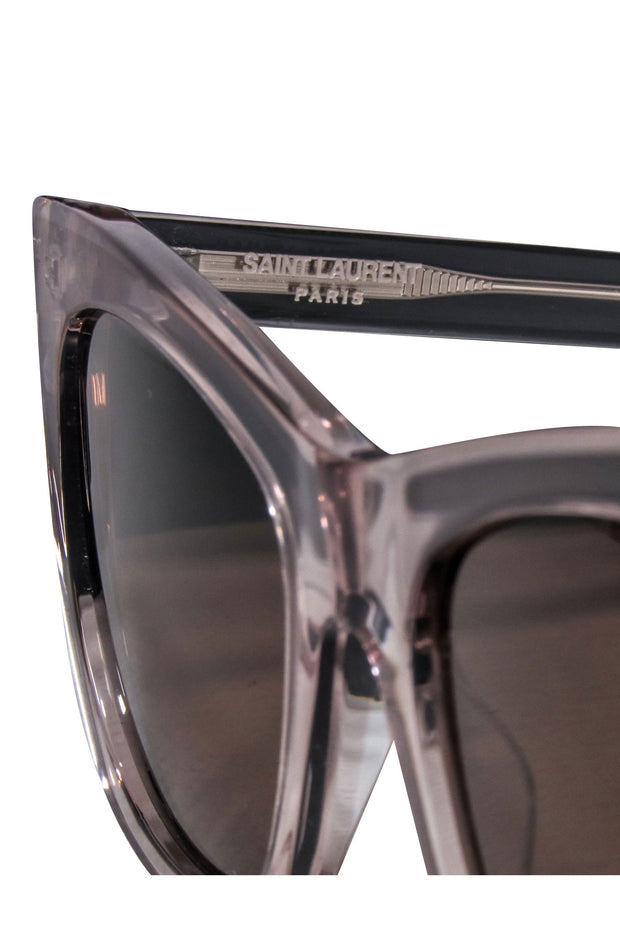 Current Boutique-Yves Saint Laurent - Grey Transparent Cate Eye Sunglasses