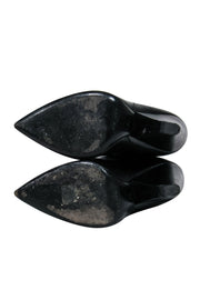 Current Boutique-Saint Laurent - Black Crinkle Leather OTK Boots Sz 8