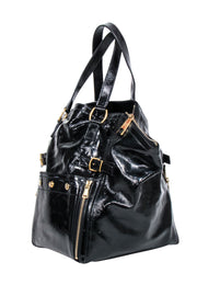 Current Boutique-Yves Saint Laurent - Black Patent Leather Downtown Tote