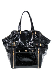Current Boutique-Yves Saint Laurent - Black Patent Leather Downtown Tote