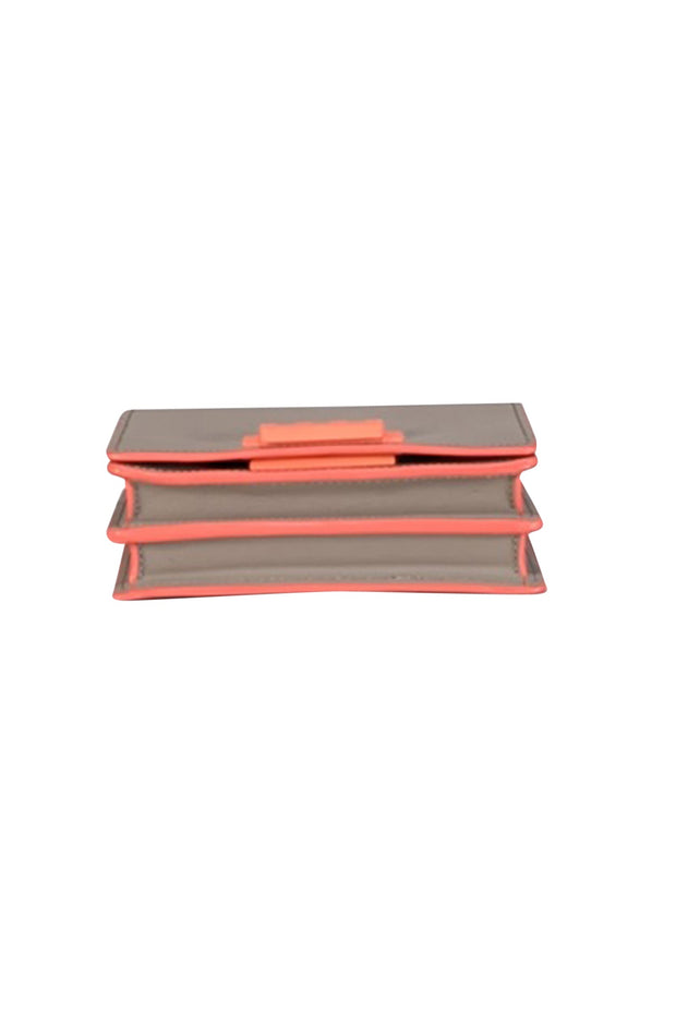 Current Boutique-Zac Posen - Grey & Coral Trim Crossbody Bag