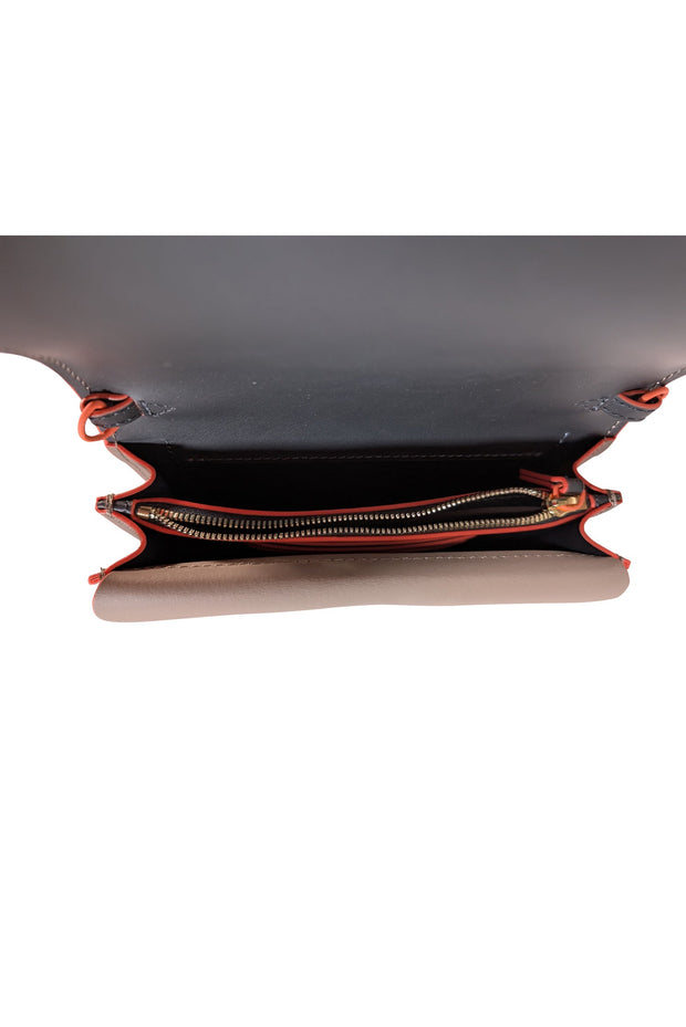 Current Boutique-Zac Posen - Grey & Coral Trim Crossbody Bag