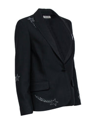 Current Boutique-Zadig & Voltaire - Black Blazer w/ Shooting Star Detail Sz S