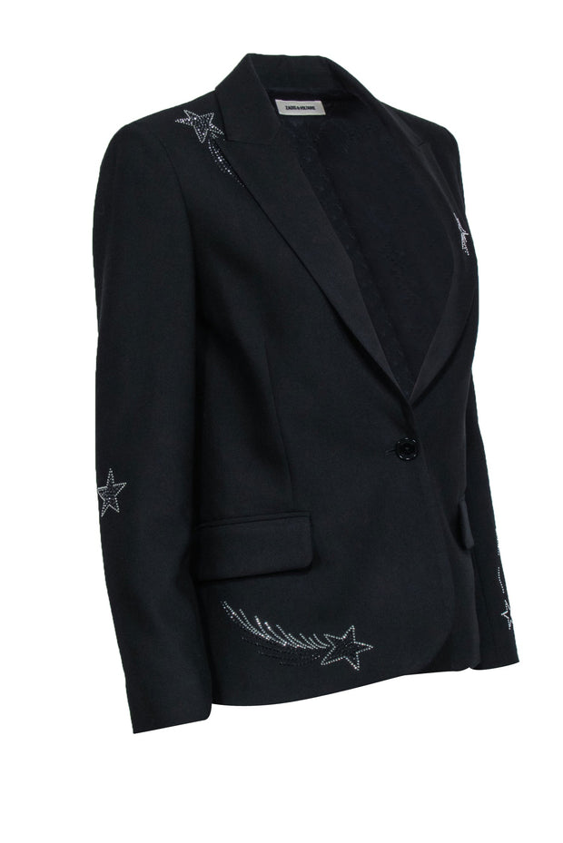 Current Boutique-Zadig & Voltaire - Black Blazer w/ Shooting Star Detail Sz S