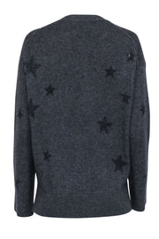 Current Boutique-Zadig & Voltaire - Grey Cashmere Cardigan w/ Star Detail Sz M