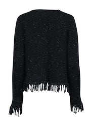 Current Boutique-Zadig & Voltaire - Black & Silver Metallic Open Front Cardigan Sz S