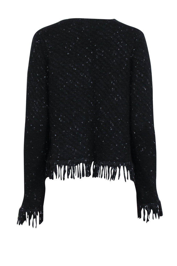 Current Boutique-Zadig & Voltaire - Black & Silver Metallic Open Front Cardigan Sz S