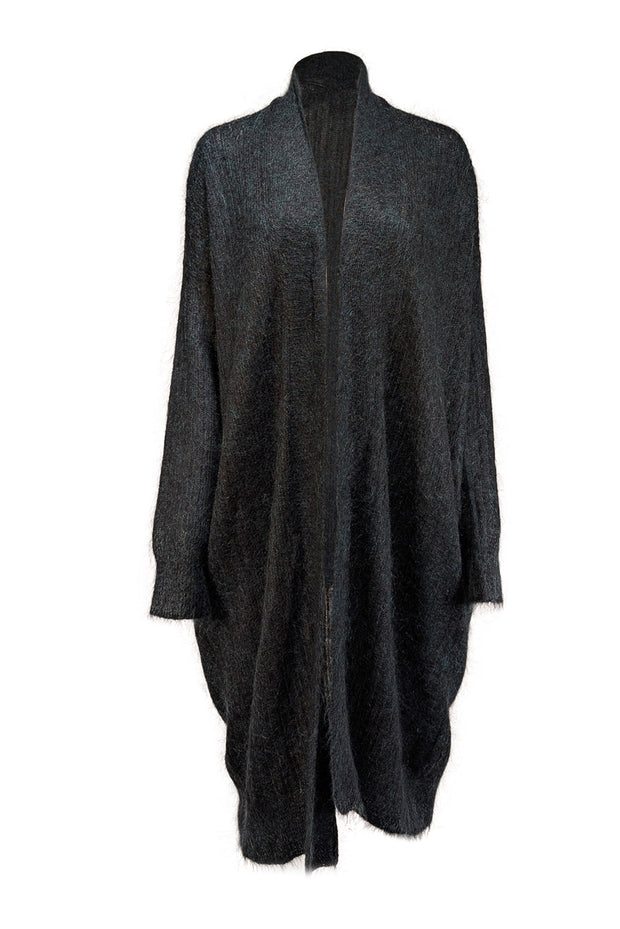 Current Boutique-Zadig & Voltaire - Hunter Green & Black Blend Open Front Cardigan Sz S