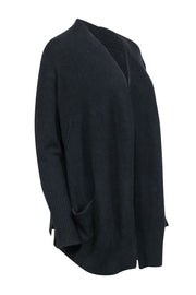 Current Boutique-Zadig & Voltaire - Black Cashemere Blend Cardigan w/ Rhinestone “Punk” Back Sz XS/S