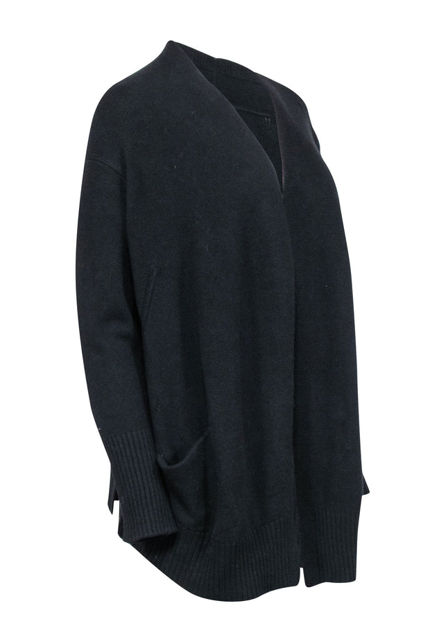 Current Boutique-Zadig & Voltaire - Black Cashemere Blend Cardigan w/ Rhinestone “Punk” Back Sz XS/S