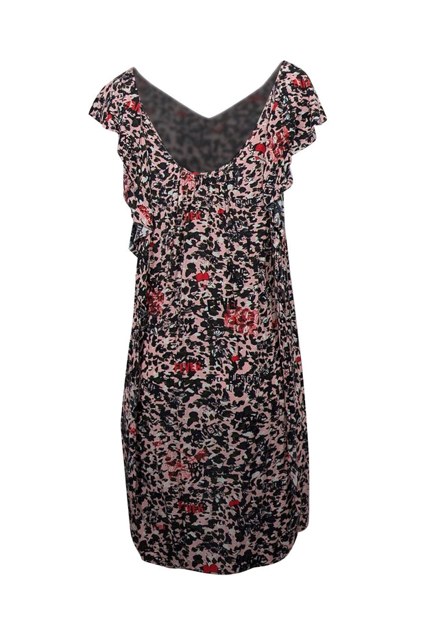 Current Boutique-Zadig & Voltaire - Pink w/ Multicolor Mixed Print Sleeveless Dress Sz M