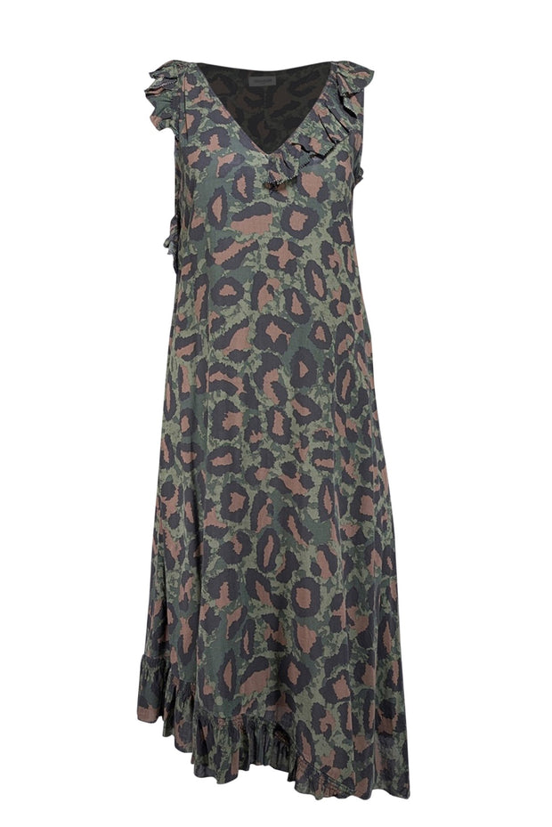 Current Boutique-Zadig & Voltaire - Green Camo & Leopard Print Dress Sz S