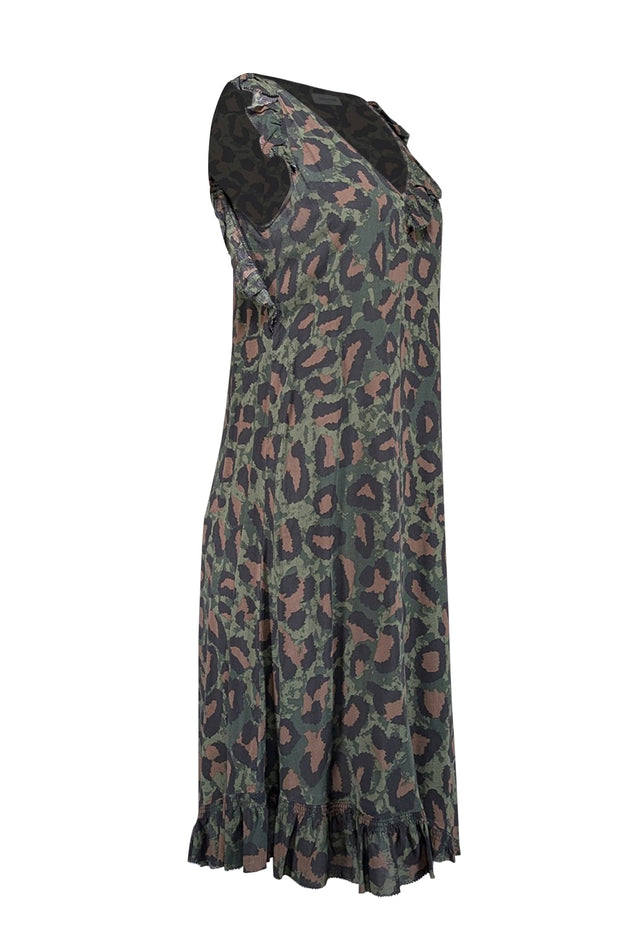 Current Boutique-Zadig & Voltaire - Green Camo & Leopard Print Dress Sz S