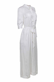 Current Boutique-Zadig & Voltaire - White Satin Crop Sleeve Dress Sz S