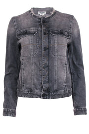 Current Boutique-Zadig & Voltaire - Grey Denim Frayed Hem Jacket Sz M