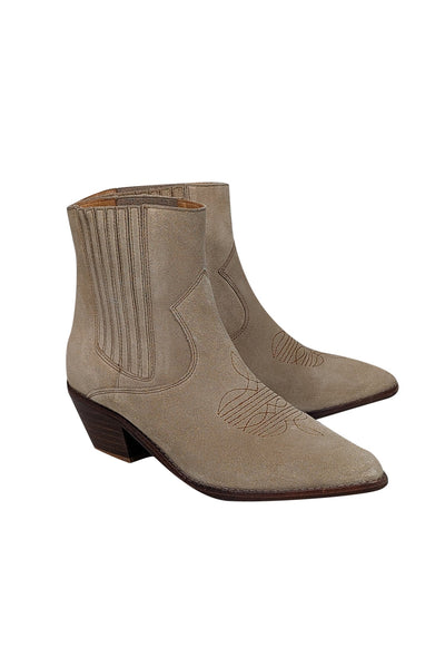 Current Boutique-Zadig & Voltaire - Beige Suede Short Boots Sz 8
